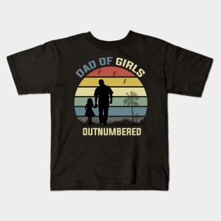 Dad Of Girls Outnumbered Kids T-Shirt